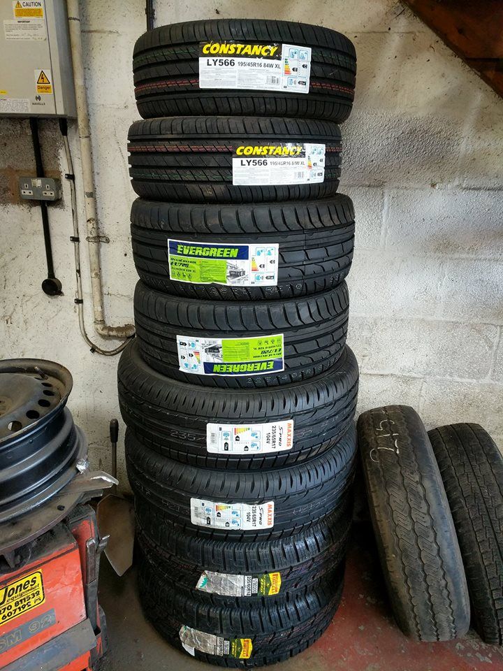 different size tyres in county tyres shop